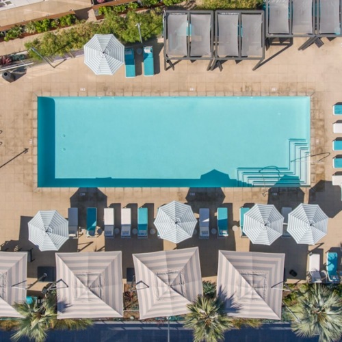 Enjoy our resident-only pool and courtyard pool with reclining seats and lush landscaping